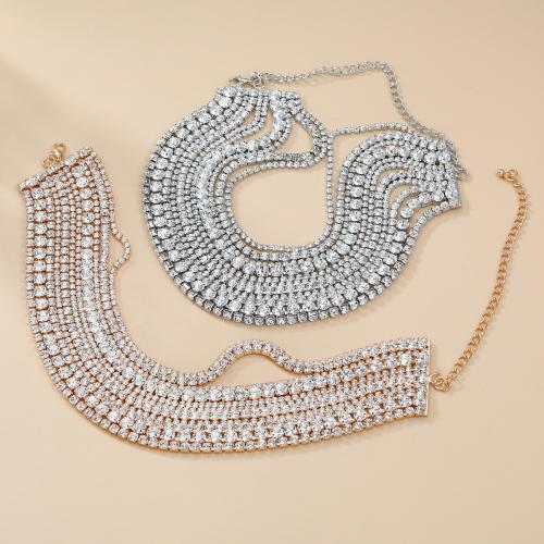 Zinklegierung Schmuck Halskette, mit Verlängerungskettchen von 5.51 Inch, Modeschmuck & mehrschichtig & für Frau, keine, Länge 12.16 ZollInch, verkauft von PC
