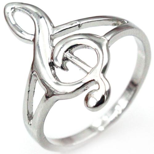 Zinklegering ringen, Zinc Alloy, plated, verschillende grootte voor keus & voor vrouw, zilver, Verkocht door PC