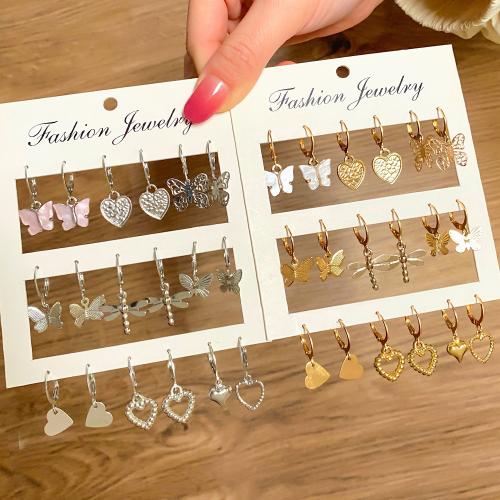 Zinek Náušnice Set, s Akryl, módní šperky & pro ženy & dutý, více barev na výběr, earring length 20-30mm, Prodáno By nastavit