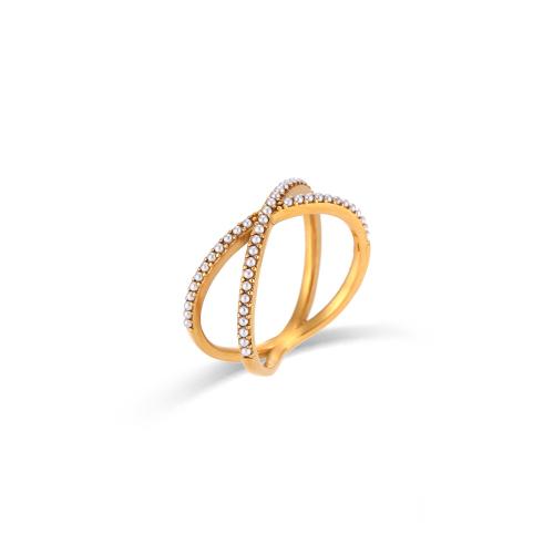 Edelstahl Ringe, 304 Edelstahl, mit Kunststoff Perlen, 18K vergoldet, Modeschmuck & verschiedene Größen vorhanden & für Frau, goldfarben, verkauft von PC