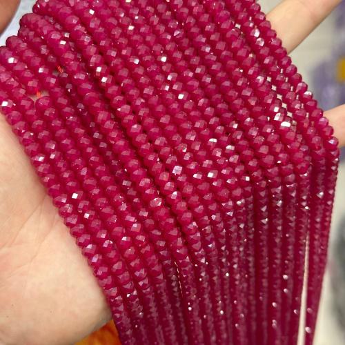 Gemstone Jewelry Beads Ruby Alumina Abacus fashion jewelry & DIY & faceted fuchsia Sold Per Approx 38 cm Strand