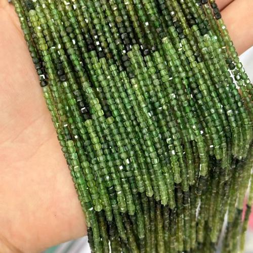 Gemstone Jewelry Beads Tourmaline Square polished fashion jewelry & DIY green 2mm Approx Sold By Strand