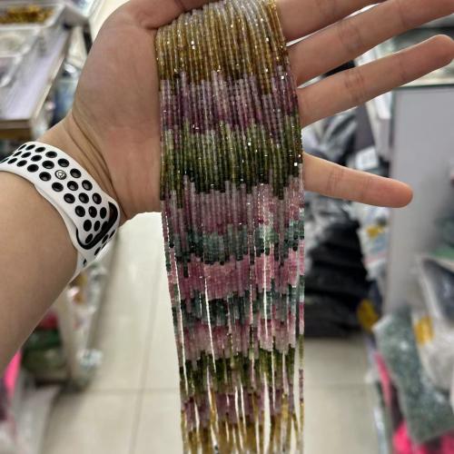 Gemstone Jewelry Beads Tourmaline Square polished fashion jewelry & DIY & faceted mixed colors 2mm Approx Sold By Strand