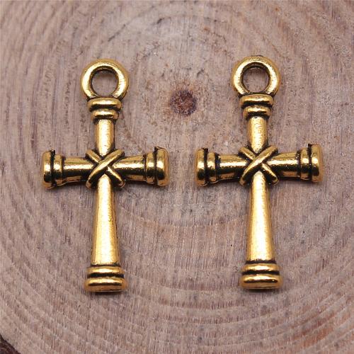 Tibetan Style Cross Pendants, antique gold color plated, vintage & fashion jewelry & DIY, 20x11mm, Sold By PC