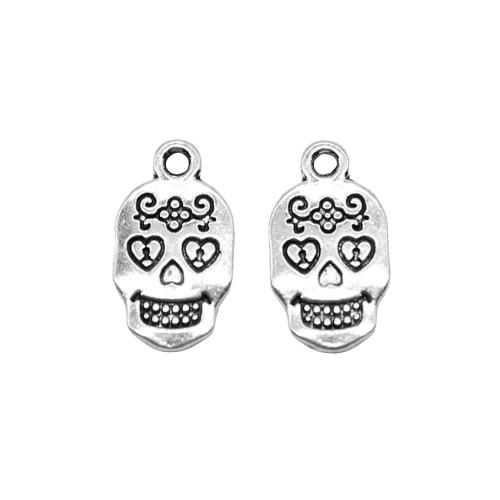 Zinc Alloy Skull Pendants antique silver color plated vintage & fashion jewelry & DIY Sold By PC
