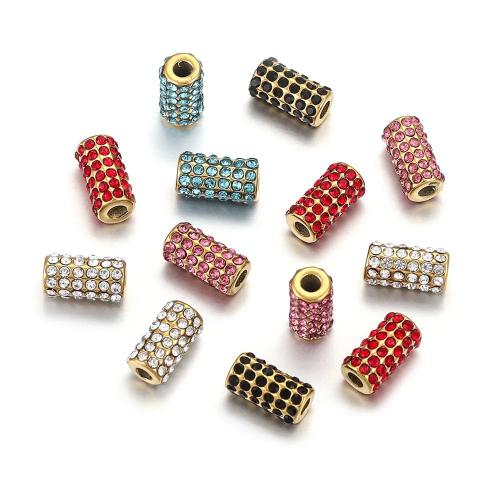 Stainless Steel Beads 304 Stainless Steel DIY & with rhinestone 10.50mm Sold By Bag