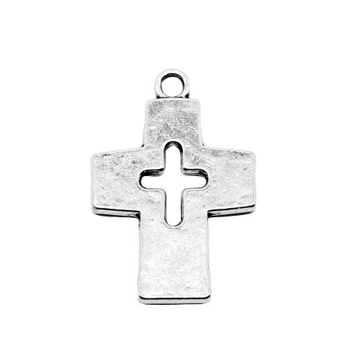 Zinc Alloy Cross Pendants antique silver color plated vintage & fashion jewelry & DIY & hollow Sold By PC
