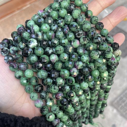 Gemstone smykker perler, Ruby i Zoisite, Runde, mode smykker & du kan DIY & forskellig størrelse for valg & facetteret, blandede farver, Solgt Per Ca. 38 cm Strand