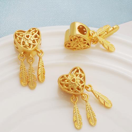 Zinc Alloy Jewelry Beads Heart plated DIY  Sold By PC