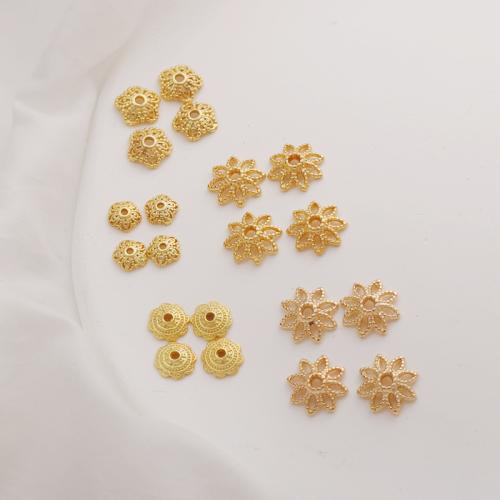 Messing Perlenkappe, goldfarben plattiert, DIY & verschiedene Stile für Wahl, frei von Nickel, Blei & Kadmium, 50PCs/Tasche, verkauft von Tasche