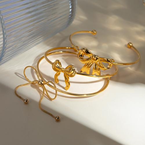 Rostfritt stål Armring, 304 rostfritt stål, plated, mode smycken & olika mönster för val, gyllene, Säljs av PC