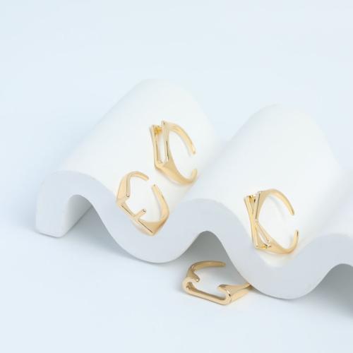 Messing ringen, plated, verschillende stijlen voor de keuze & voor vrouw, gouden, Maat:7, Verkocht door PC