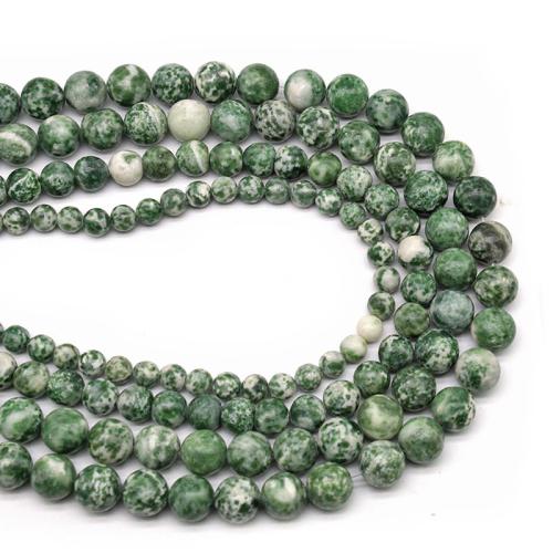 Gemstone Jewelry Beads Green Dot Stone Round polished DIY green Sold By Strand