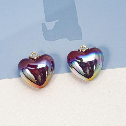 ABS Plastic Pendants with Zinc Alloy Heart DIY Sold By Bag