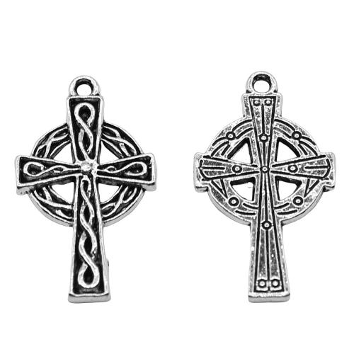 Tibetan Style Cross Pendants, antique silver color plated, vintage & fashion jewelry & DIY, 17x30mm, Sold By PC