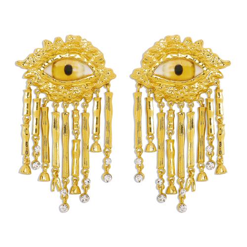 Zinc Alloy Stud Earring Horse Eye fashion jewelry & for woman & with rhinestone nickel lead & cadmium free Sold By Pair