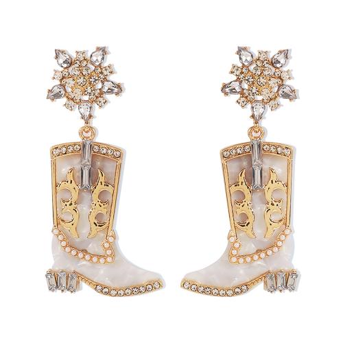 Zinc Alloy Stud Earring Shoes fashion jewelry & for woman & with rhinestone nickel lead & cadmium free Sold By Pair