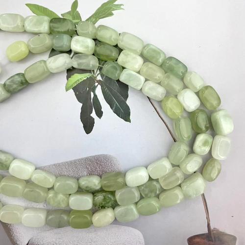 Perles en jade, jade de nouvelle montagne, rectangle, DIY, vert, aboutuff1a7-11mm, Environ 31PC/brin, Vendu par brin