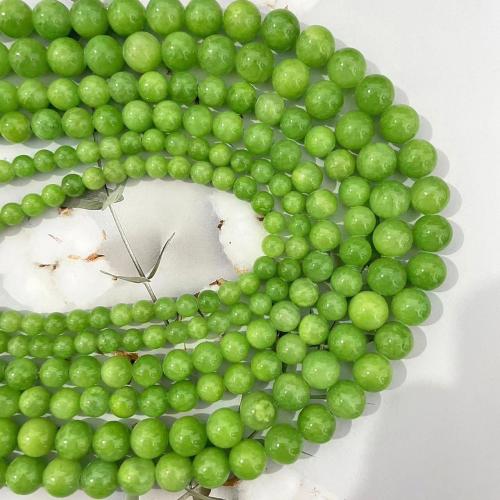 Natural Chalcedony Bead Green Calcedony Round DIY green Sold By Strand