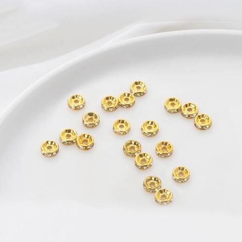 Jern smykker perler, du kan DIY & forskellig størrelse for valg & med rhinestone, flere farver til valg, 100pc'er/Bag, Solgt af Bag
