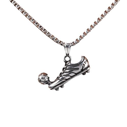 Stainless Steel Jewelry Necklace, 304 Stainless Steel, Football Boots, polished, fashion jewelry & different styles for choice & for man, original color, Length:Approx 60 cm, Sold By PC