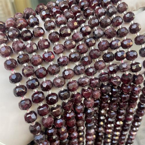 Natürlicher Granat Perlen, Rondell, Modeschmuck & DIY & facettierte, Granat, 8x6mm, ca. 47PCs/Strang, verkauft von Strang