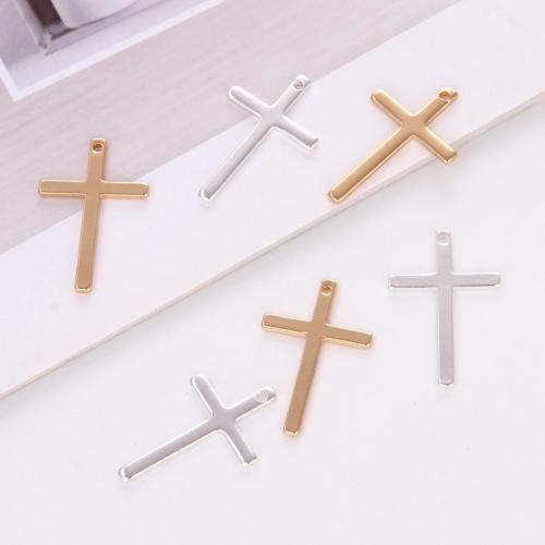Brass Cross Pendants, plated, DIY, more colors for choice, 25x16mm, Sold By PC