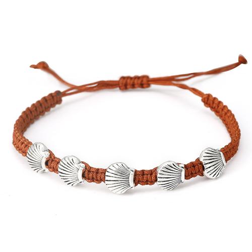 Zinc Alloy Bracelet Knot Cord with Zinc Alloy Moon handmade & fashion jewelry & Unisex & adjustable Length Approx 16-26 cm Sold By PC