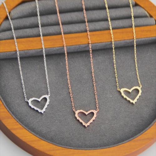 Brass Necklace with 5CM extender chain Heart plated for woman Length Approx 37 cm Sold By PC