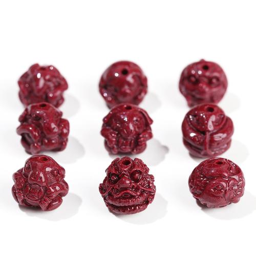 Spacer Beads Jewelry Purple Clay Chinese Zodiac Carved random style & DIY beads length 10-11mm Sold By PC