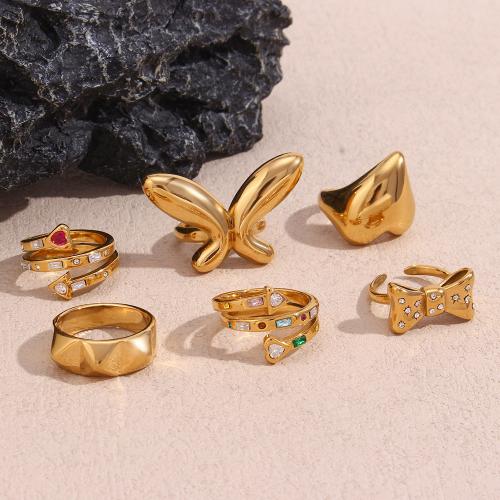 Prst prsten z nerezové oceli, 316L nerezové oceli, módní šperky & různé styly pro výběr & pro ženy, více barev na výběr, Prodáno By PC