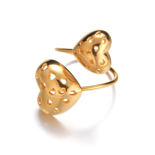 Prst prsten z nerezové oceli, 304 Stainless Steel, 18K pozlacené, módní šperky & pro ženy, zlatý, Prodáno By PC