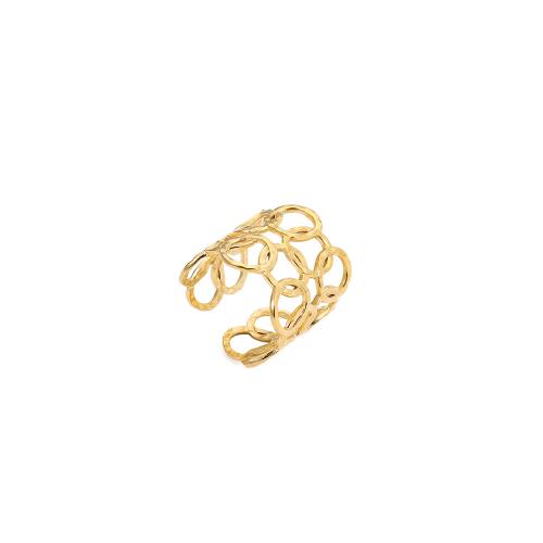Pierścień z kamieniem szlachetnym, Stal nierdzewna 304, biżuteria moda & dla kobiety, złoty, sprzedane przez PC