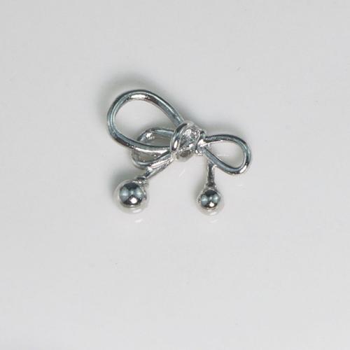 Zinc Alloy Bowknot Pendants silver color plated DIY nickel lead & cadmium free Sold By PC