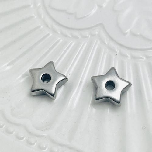 Korálky z nerezové oceli, 304 Stainless Steel, Hvězda, DIY, 12x4mm, 100PC/Bag, Prodáno By Bag