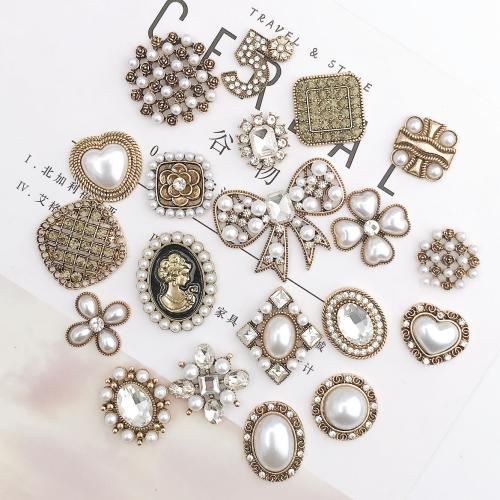 aleación de zinc Set para Diy Móvil, con Perlas plásticas, chapado, Bricolaje & diferentes estilos para la opción, Vendido por UD