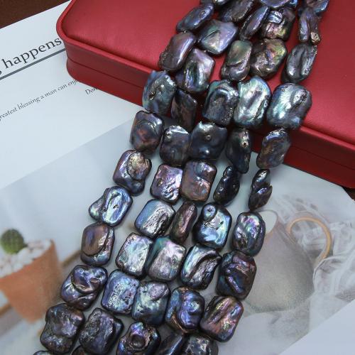Natural Freshwater Pearl Loose Beads Rectangle fashion jewelry & DIY purple Length about 14-15mm Sold Per Approx 38 cm Strand