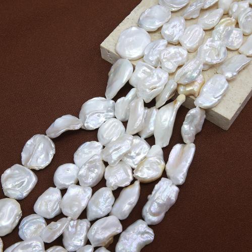 Barokní kultivované sladkovodní perle, Sladkovodní Pearl, Baroko, módní šperky & DIY, bílý, Length about 14-15mm, Prodáno za Cca 38 cm Strand