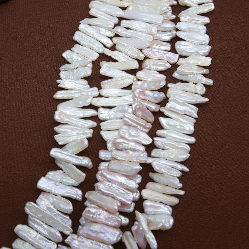 Hodowlane perły słodkowodne, Perła naturalna słodkowodna, Biwa, biżuteria moda & DIY, biały, 8x18mm, sprzedawane na około 38 cm Strand