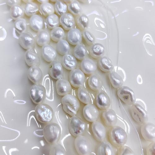 Koraliki Keishi z hodowlanych pereł słodkowodnych, Perła naturalna słodkowodna, biżuteria moda & DIY, biały, Length about 9-10mm, sprzedawane na około 38 cm Strand