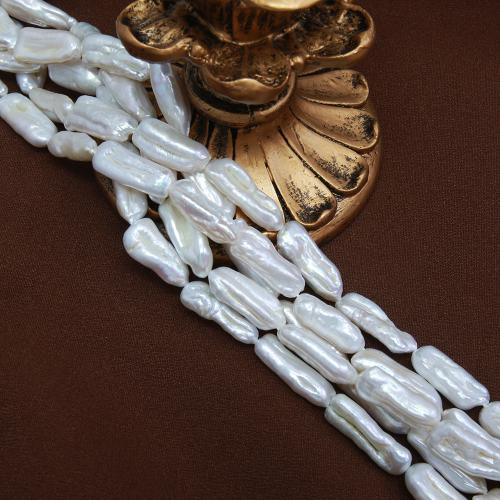 Biwa Gekweekte Zoetwater Parel kralen, mode sieraden & DIY, wit, Length about 11-14mm, Per verkocht Ca 38 cm Strand