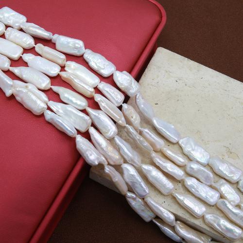 Barok Gekweekte Zoetwater Parel kralen, mode sieraden & DIY, wit, Length about 10-11mm, Per verkocht Ca 38 cm Strand