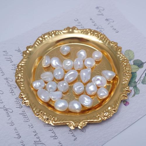 Cultured Baroque Freshwater Pearl Beads fashion jewelry & DIY & no hole white Sold By PC