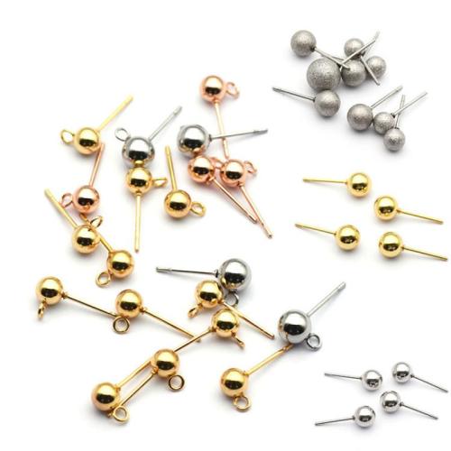 Stainless Steel Earring Stud Component 304 Stainless Steel Vacuum Ion Plating DIY Approx Sold By Bag