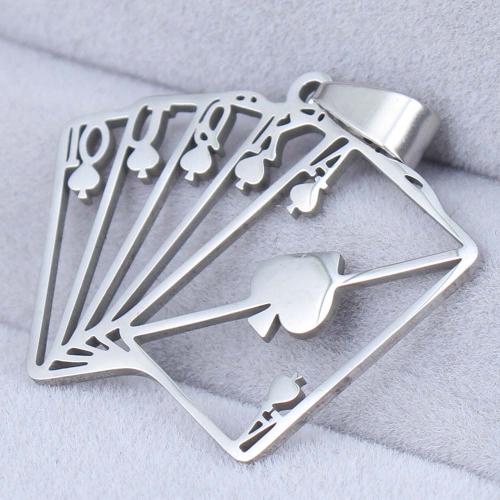 Stainless Steel Pendants 201 Stainless Steel plated DIY silver color Sold By Bag