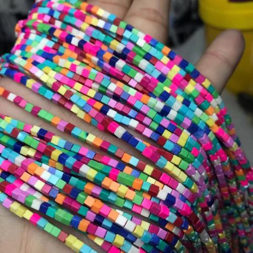 Türkiz gyöngyök, Négyzet, csiszolt, DIY, beads length 2-2.5mm, Naponta eladott Kb 38-40 cm Strand