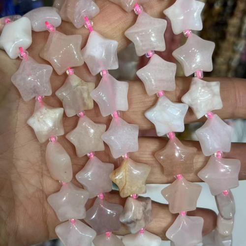 Perles aventurine, étoile, poli, DIY, rose, 15mm, Vendu par Environ 38-40 cm brin