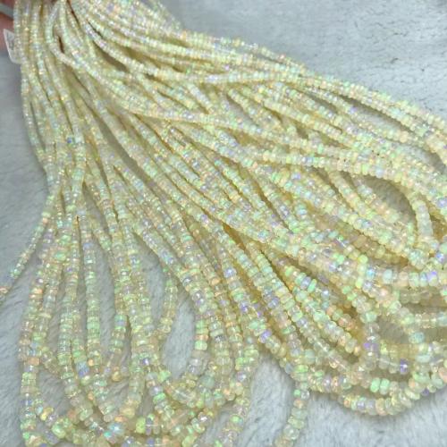 Edelsteen Sieraden Kralen, Opaal, gepolijst, DIY, geel, beads length  3-4.5mm, Per verkocht Ca 42 cm Strand