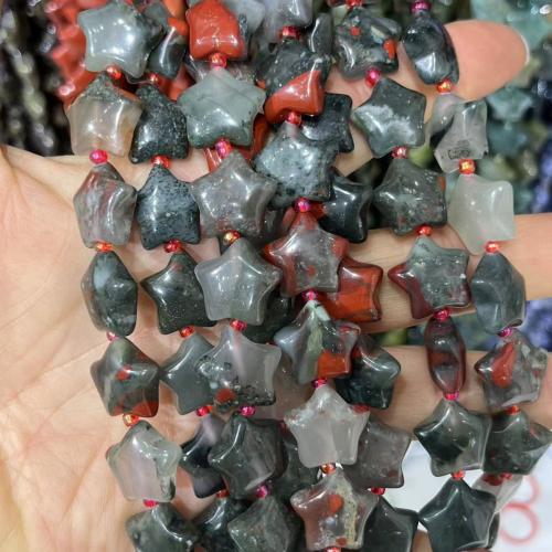 Gemstone Jewelry Beads African Bloodstone Star polished DIY fuchsia 15mm Sold Per Approx 38-40 cm Strand