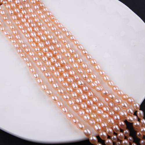 Cultured Rice Freshwater Pearl Beads fashion jewelry & DIY pink Length about 5-5.5mm Sold Per Approx 38 cm Strand